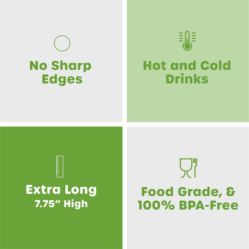 Comfy Package [400 Pack] 7.75"High Flexible Plastic Straws, Disposable Drinking Straws - Striped Assorted Colors - Image 5